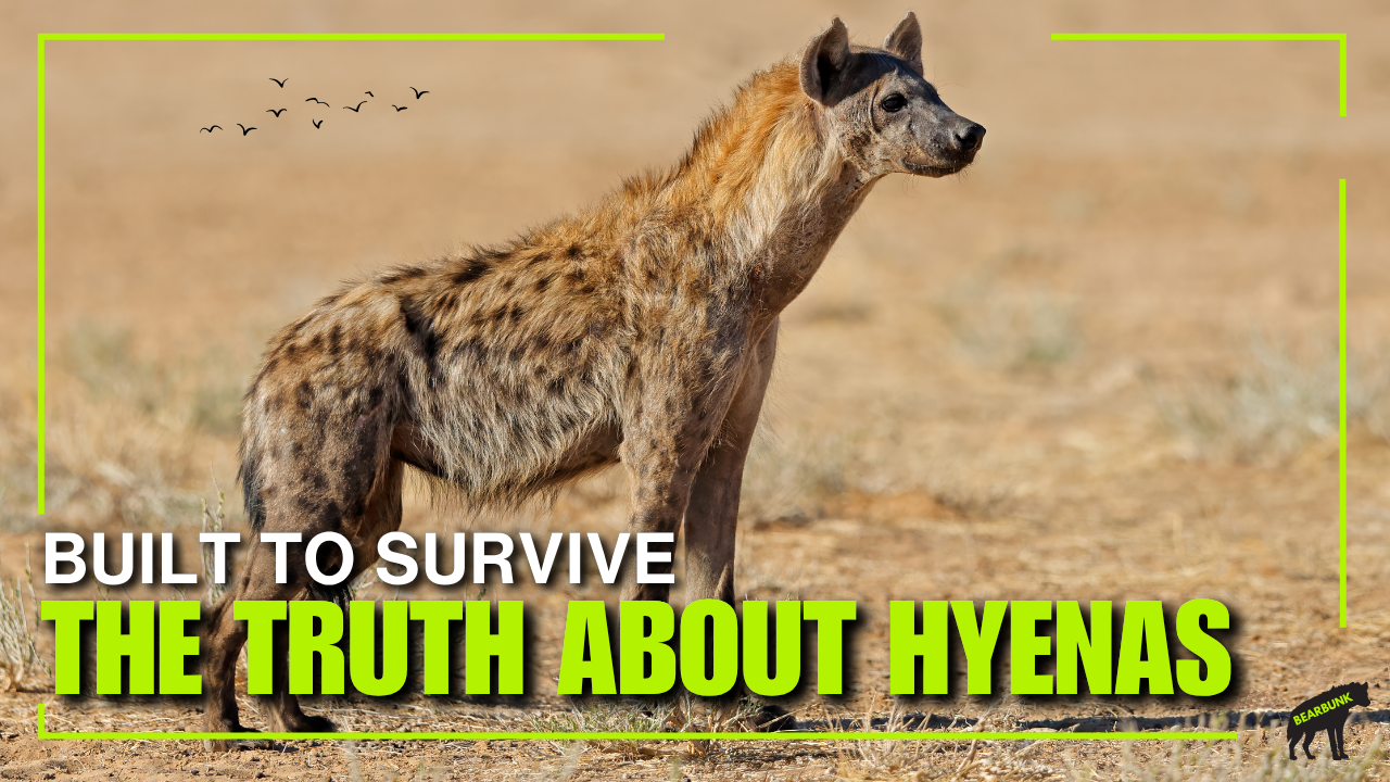 Spotted hyena standing in African savanna showing strong build and alert expression
